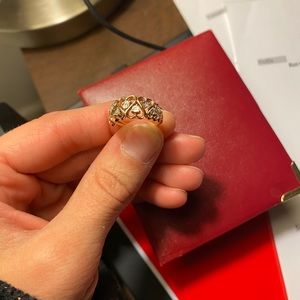 Size 4 1/2 rose gold with crusted diamond inserts